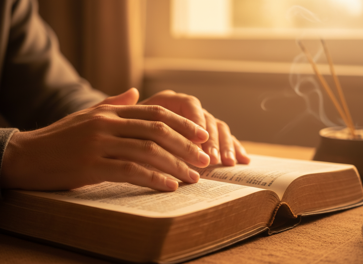 Warm Bible reflection photo